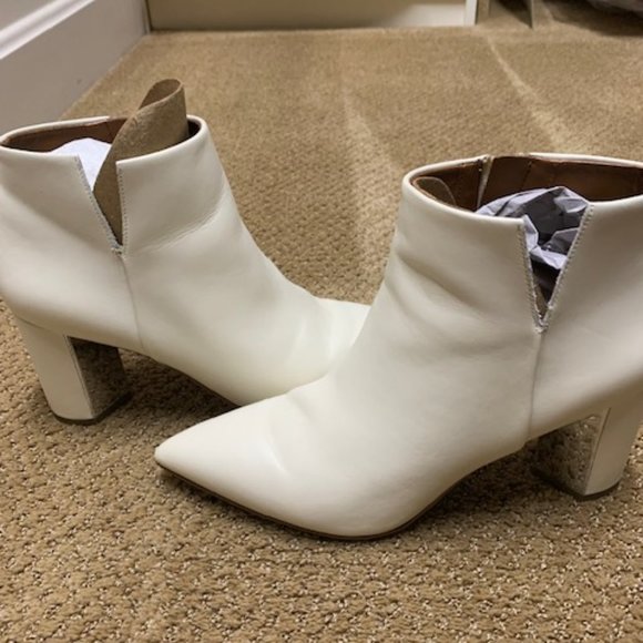Franco Sarto Ivory Leather Booties - Picture 3 of 7
